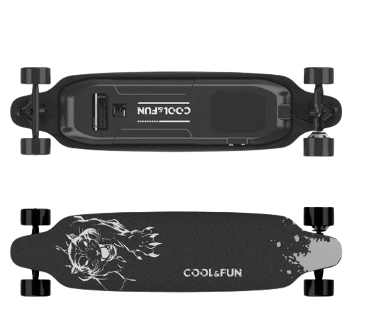 COOL&FUN Elektro-Skate/ Longboard mit Fernbedienung, 400W Brushless Motor, elektrisches Longboard für Erwachsene & Jugendliche /Refurbed nur B2B