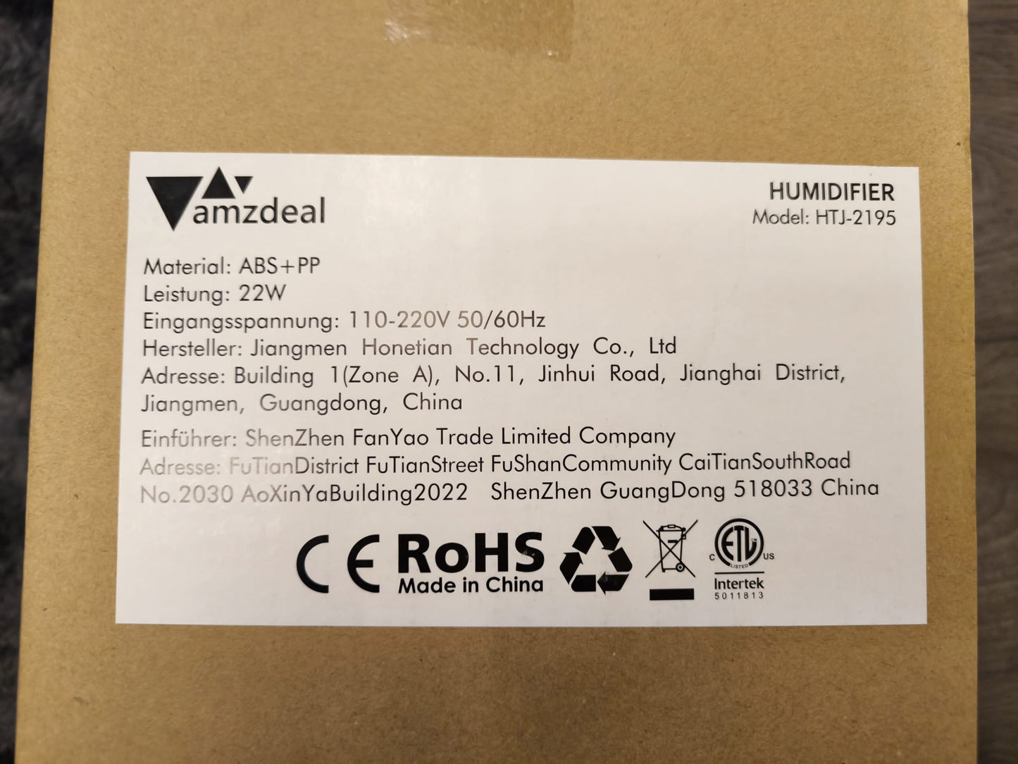 Ultraschall Luftbefeuchter