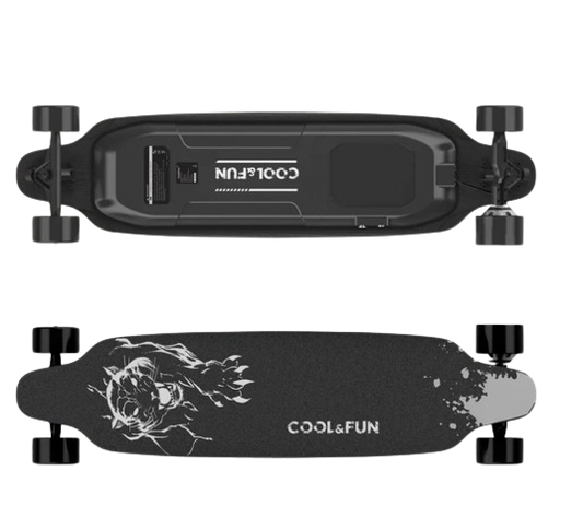 COOL&FUN Elektro-Skate/ Longboard mit Fernbedienung, 400W Brushless Motor, elektrisches Longboard für Erwachsene & Jugendliche /Refurbed nur B2B