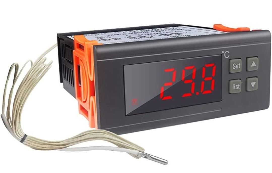 KETOTEK Temperaturregler mit Fühler 230V 30A, Digitaler Thermostat Relais -30℃~300℃